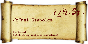 Örsi Szabolcs névjegykártya